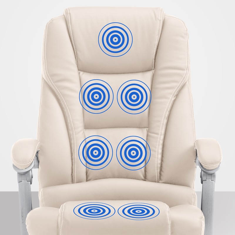 Silla de oficina Pacific con función de masaje V2 crema