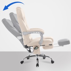 Silla de oficina Pacific con función de masaje V2 crema