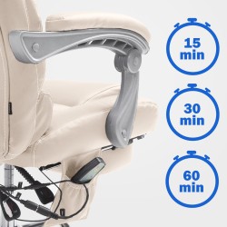 Silla de oficina Pacific con función de masaje V2 crema