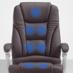 Silla de oficina Pacific con función de masaje V2 marrón