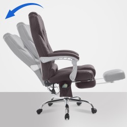 Silla de oficina Pacific con función de masaje V2 marrón
