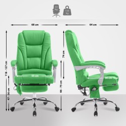 Silla de oficina Pacific con función de masaje V2 verde