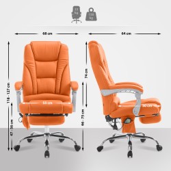Silla de oficina Pacific con función de masaje V2 naranja