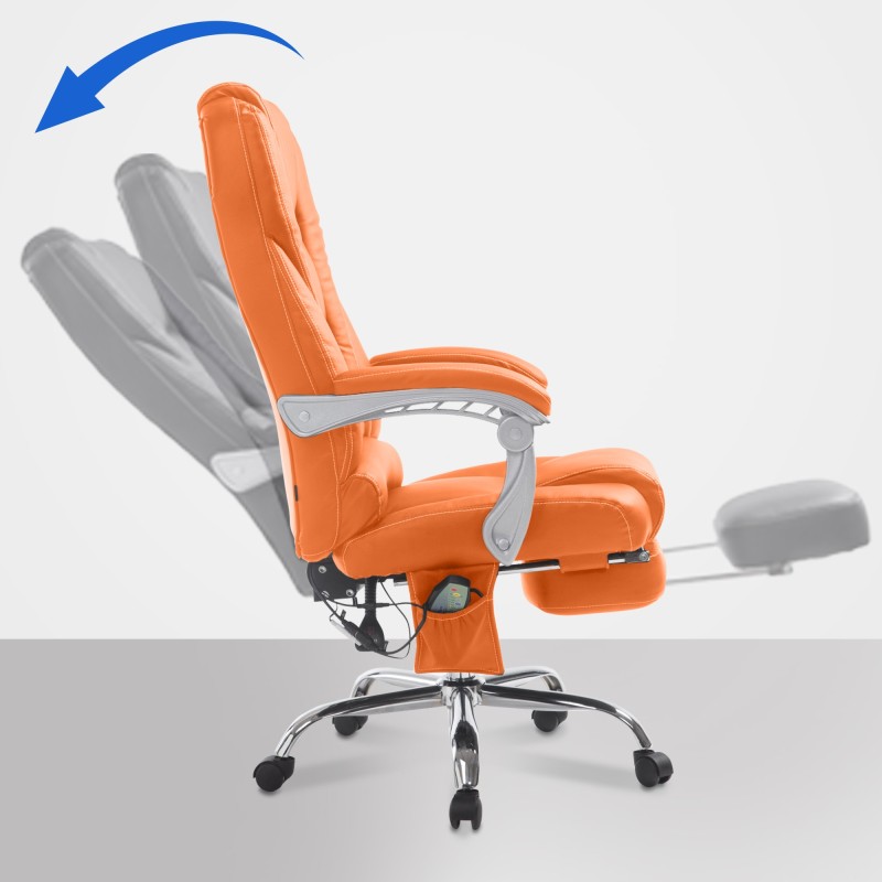 Silla de oficina Pacific con función de masaje V2 naranja
