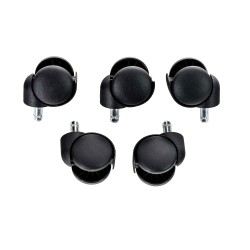 Juego de 5 ruedas de suelo de plástico negro