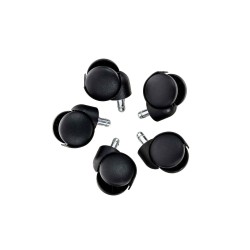 Juego de 5 ruedas de suelo de plástico negro Juego de 5 ruedas de suelo de plástico negro