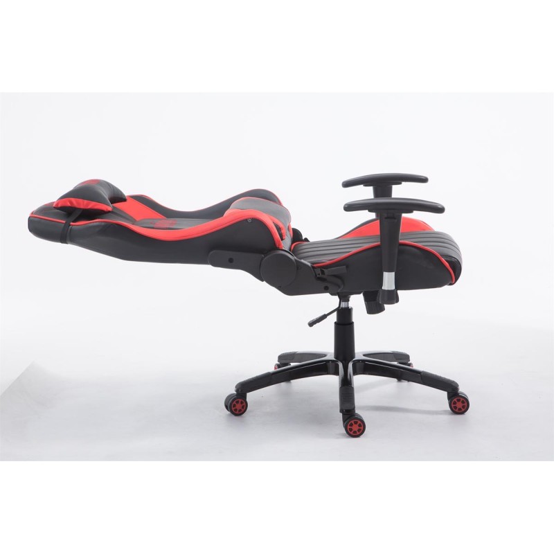 Silla de oficina Shift X2 Racing en piel sintética sin reposapiés, color negro y rojo
