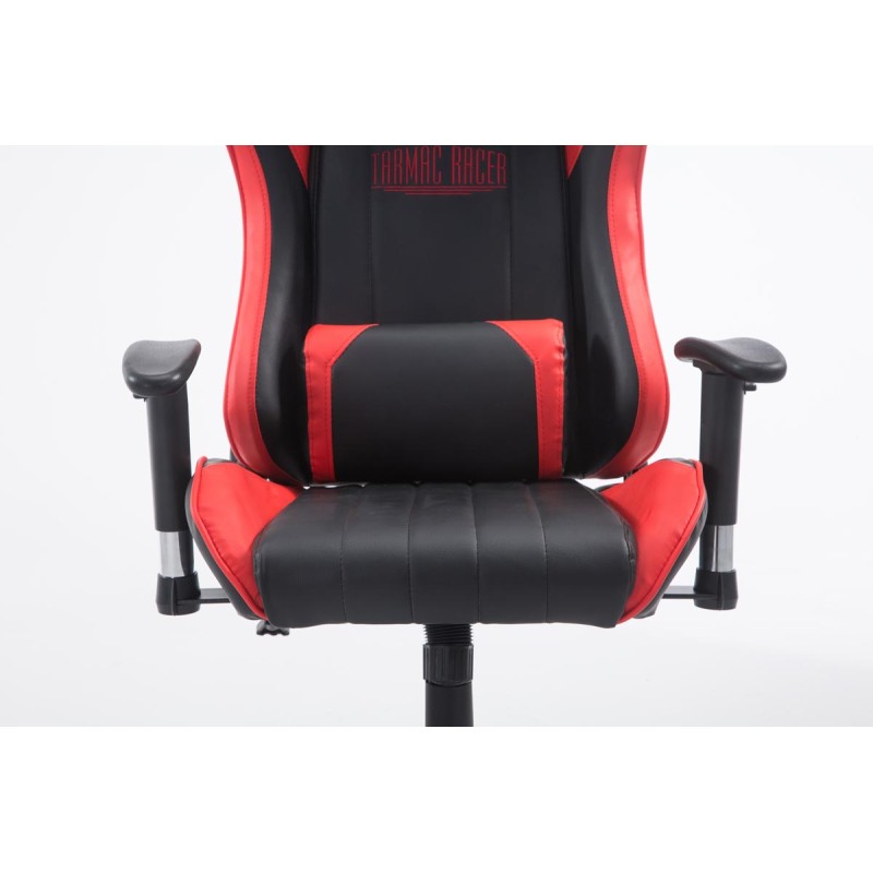 Silla de oficina Shift X2 Racing en piel sintética sin reposapiés, color negro y rojo