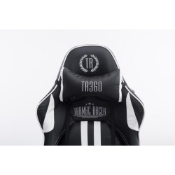 Silla de oficina Racing Limit V2 en piel sintética con reposapiés en negro y blanco