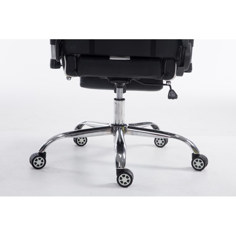 Silla de oficina Racing Limit V2 en piel sintética con reposapiés en negro y blanco