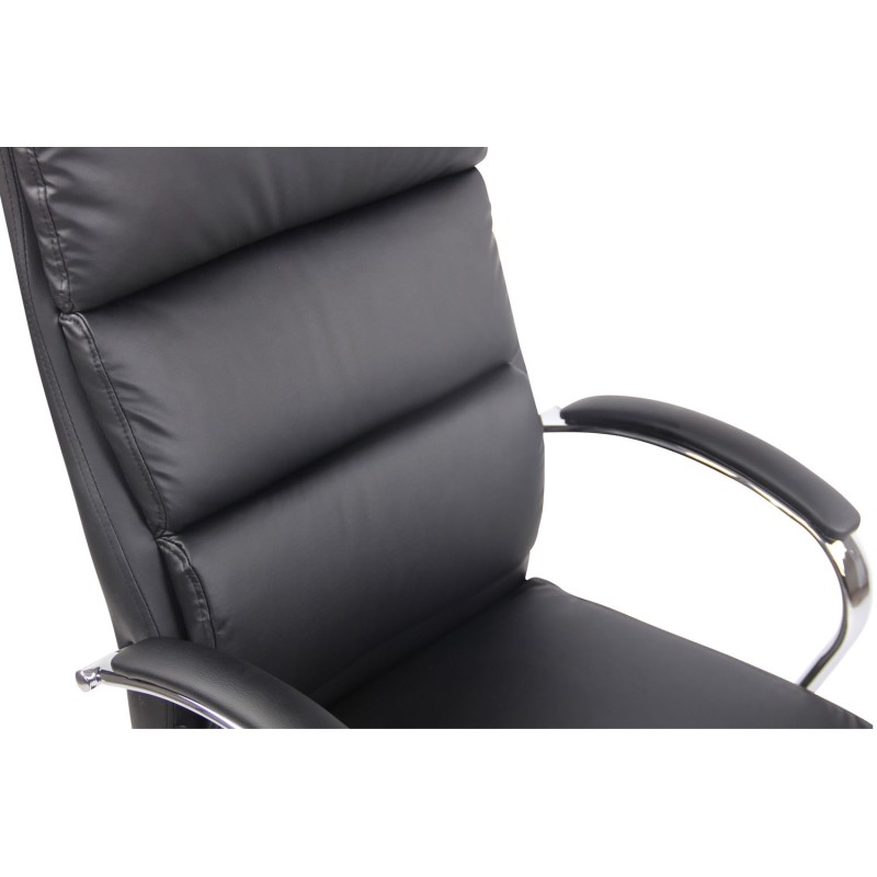 Silla de oficina Bradford, polipiel negra