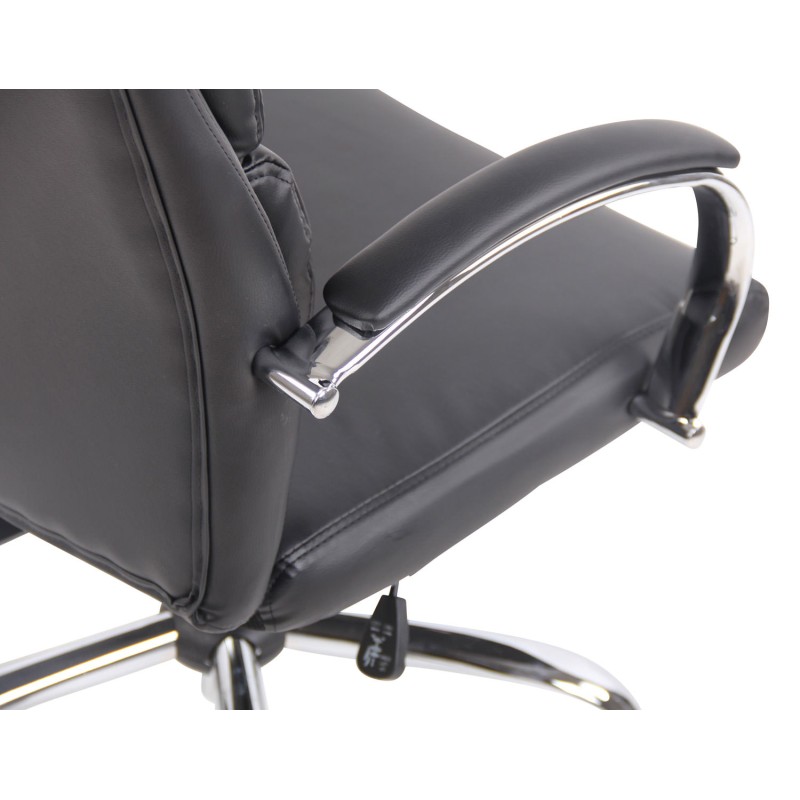 Silla de oficina Bradford, polipiel negra