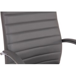 Silla de oficina Valais en piel sintética con función de masaje, gris