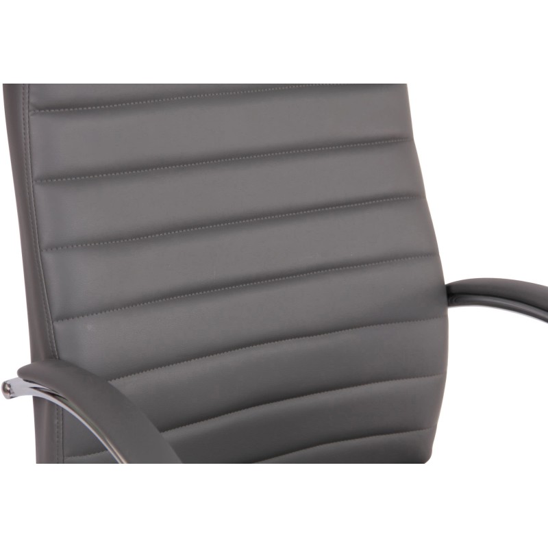 Silla de oficina Valais en piel sintética con función de masaje, gris