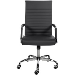 Silla de oficina Amadora, polipiel negra