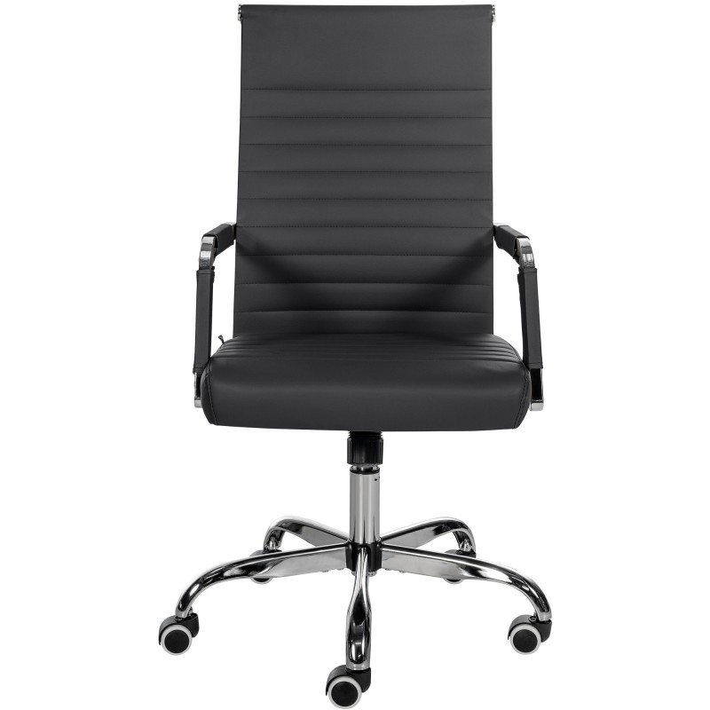 Silla de oficina Amadora, polipiel negra