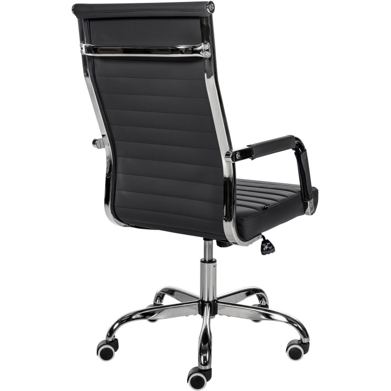 Silla de oficina Amadora, polipiel negra