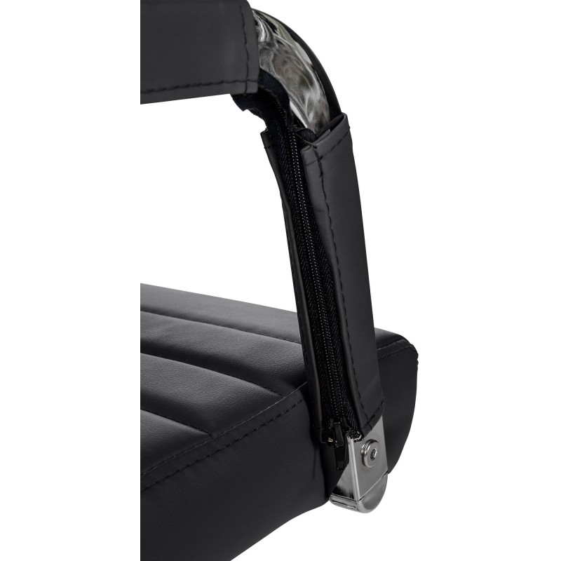 Silla de oficina Amadora, polipiel negra