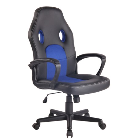 Silla de oficina Elbing negra/azul