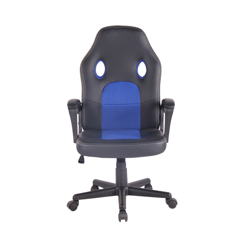 Silla de oficina Elbing negra/azul