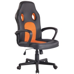 Silla de oficina Elbing negra/naranja