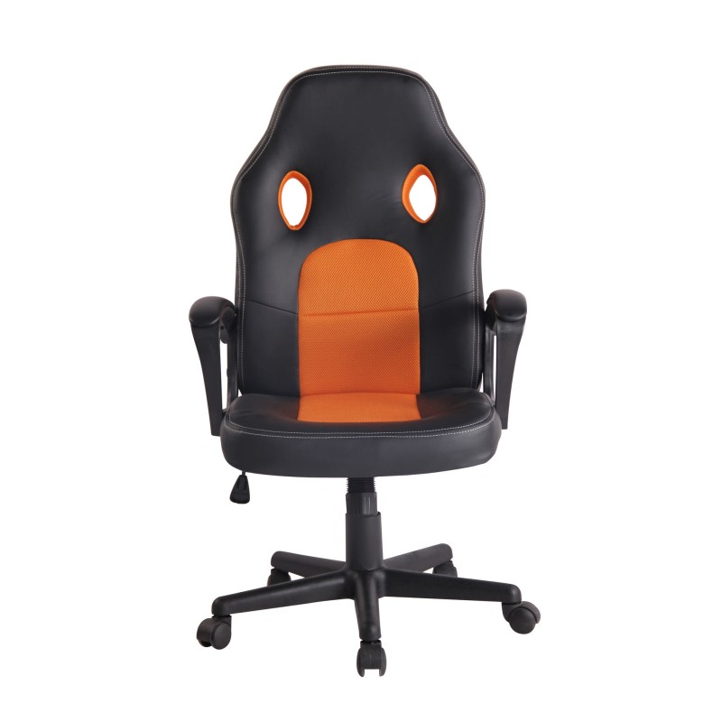 Silla de oficina Elbing negra/naranja