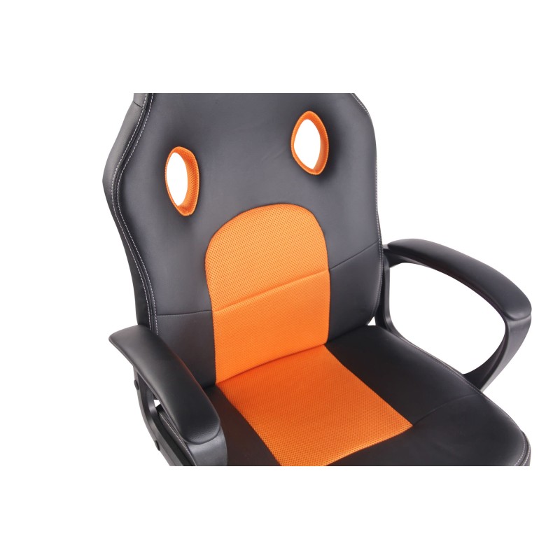 Silla de oficina Elbing negra/naranja