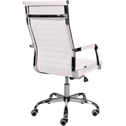 Silla de oficina Amadora, polipiel blanca