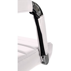 Silla de oficina Amadora, polipiel blanca