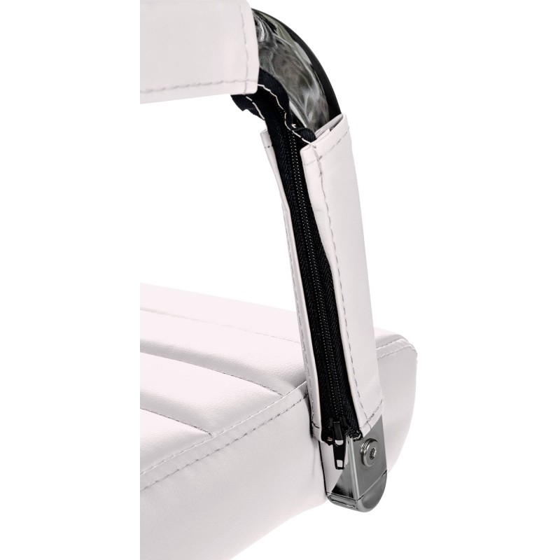 Silla de oficina Amadora, polipiel blanca