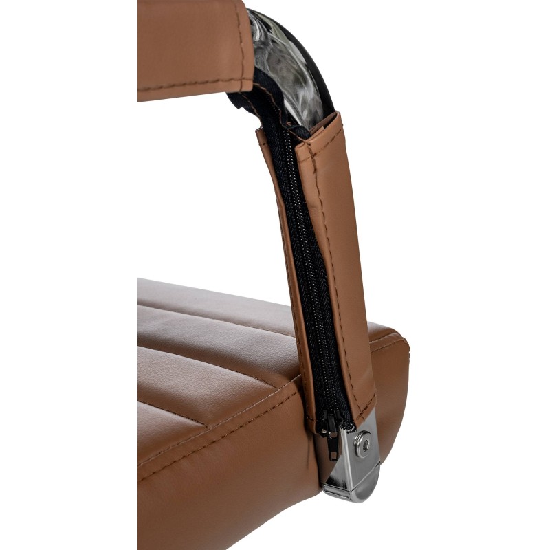 Sillón de oficina Amadora, polipiel marrón claro