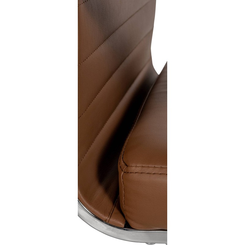 Sillón de oficina Amadora, polipiel marrón claro