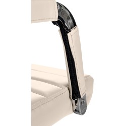 Silla de oficina Amadora, polipiel color crema