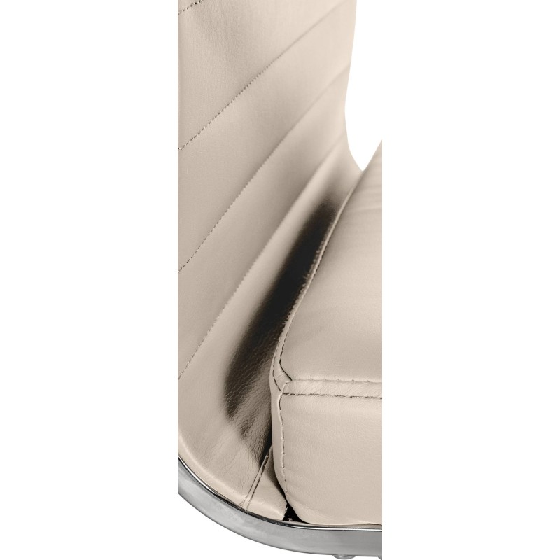 Silla de oficina Amadora, polipiel color crema