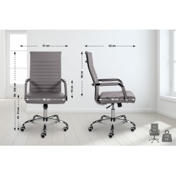 Silla de oficina Amadora en polipiel gris