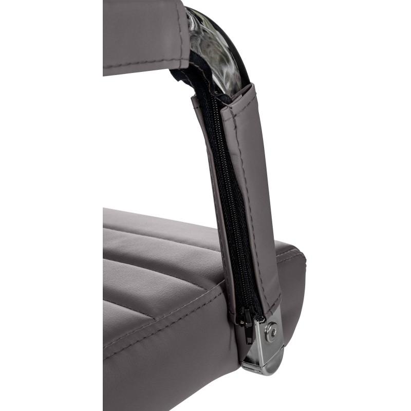 Silla de oficina Amadora en polipiel gris