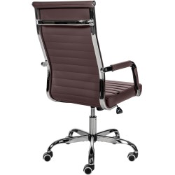 Sillón de oficina Amadora, piel sintética marrón