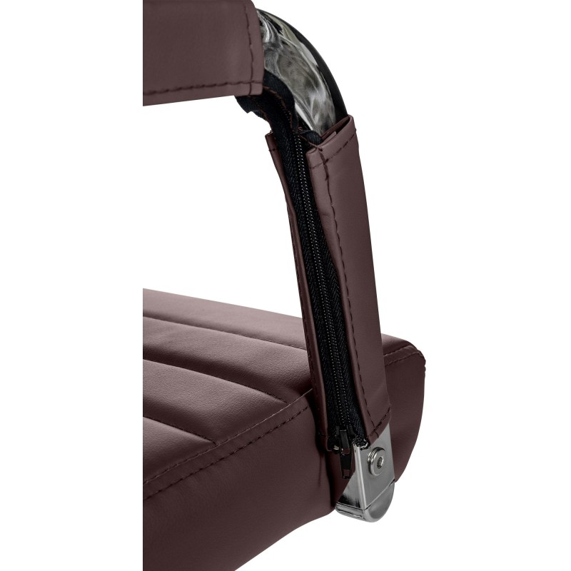 Sillón de oficina Amadora, piel sintética marrón