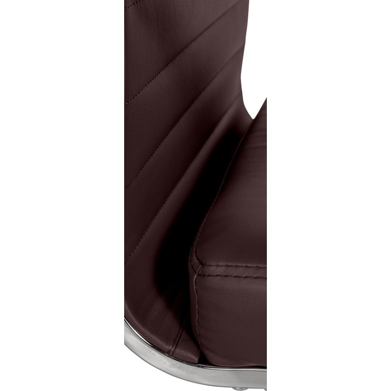 Sillón de oficina Amadora, piel sintética marrón