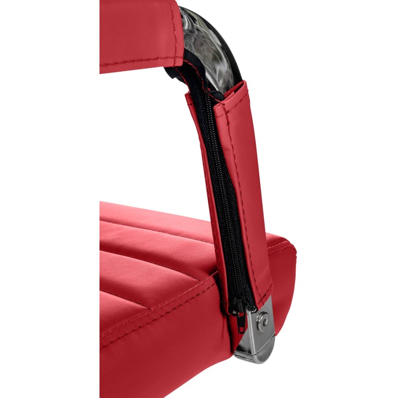 Silla de oficina Amadora, polipiel roja