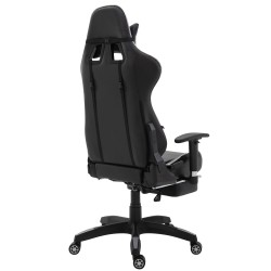 Silla de oficina Turbo Racing con reposapiés negro brillante/blanco