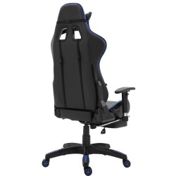 Silla de oficina Turbo Racing con reposapiés negro brillante/azul