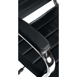 Silla de oficina Mollis en piel auténtica negra