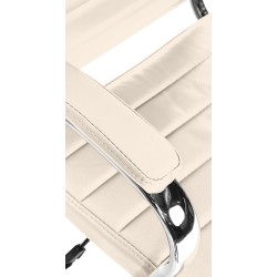 Silla de oficina Mollis en piel auténtica color crema