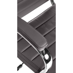 Silla de oficina Mollis en piel auténtica gris