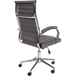 Silla de oficina Mollis en piel auténtica gris