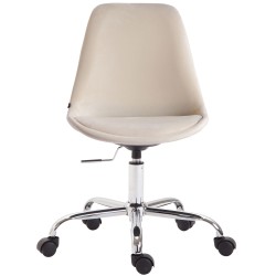 Silla de oficina de terciopelo color crema Toulouse