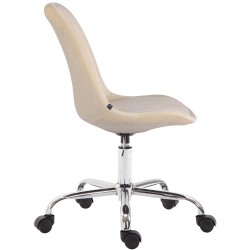 Silla de oficina de terciopelo color crema Toulouse