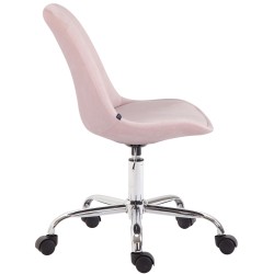 Silla de oficina Toulouse en terciopelo rosa