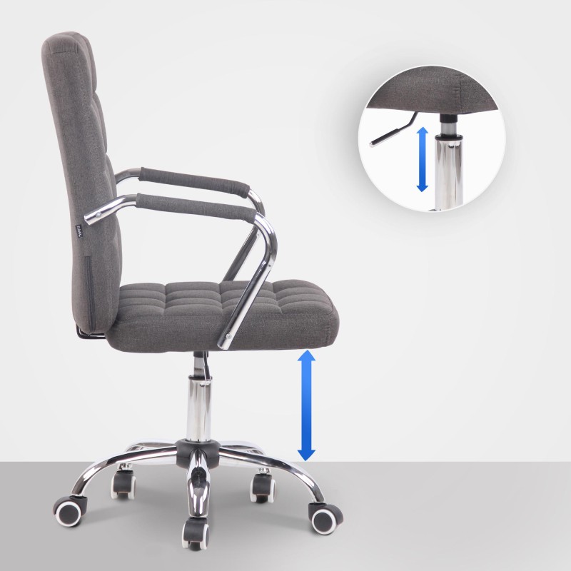 Silla de oficina Terni en tejido gris oscuro